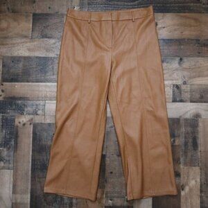 7 For All Mankind Womans Large Camel Vegan Leather Pleather Pants